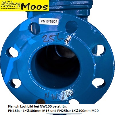 FLANSCH-Schieber NW100 Typ FUC3000 SPEZIAL 25bar