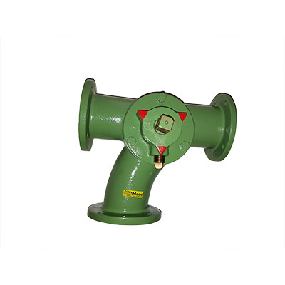 Guss Dreiweghahn mit Flansch rund AD150 / Abgang Links