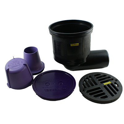 Hofablauf/Schacht "Kessel", KOMPLETT-SET Auslauf seitlich