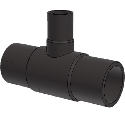 PE T-Stück Ø 125 / 90 / 125 mm 90°