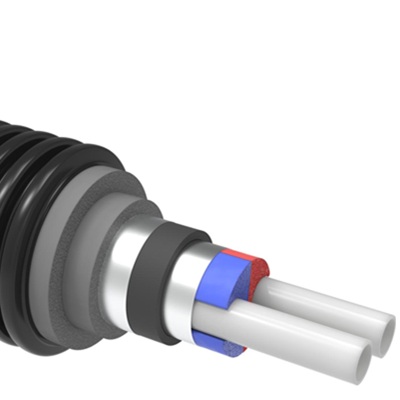 Uponor Ecoflex VIP Thermo Twin Fernwärmerohr 2 x 75 x 6.8mm / 250mm