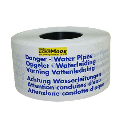 Warnband, "Achtung Wasserleitung"