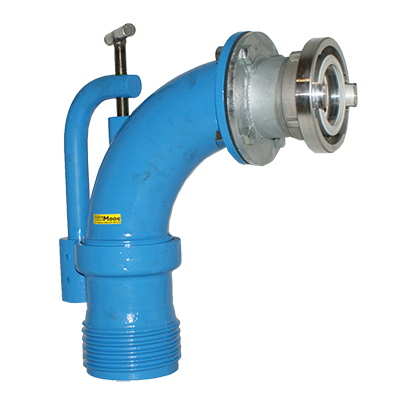 Auslaufbogen, "blau"  mit Storz Kn89, mit Bügel zum Richtung einstellen