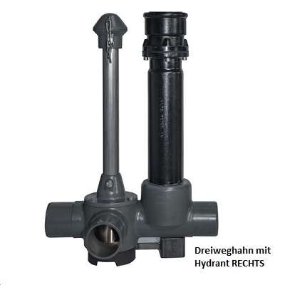 Dreiweghahn "grau" 3 x Spitzende NW 110