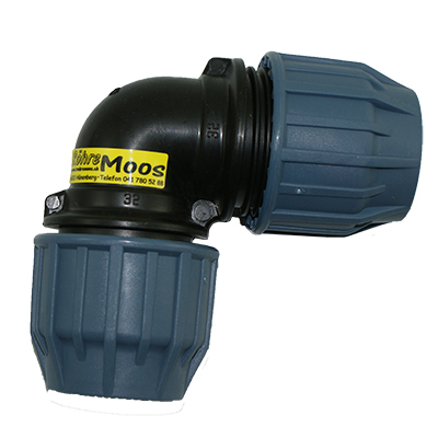 Verschraubung, Bogen 40 x 40  90°