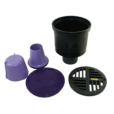 Hofablauf/Schacht "Kessel", KOMPLETT-SET Auslauf unten