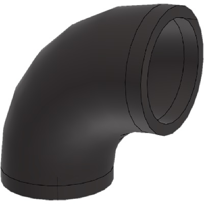 PE, Bogen, PN16, Ø 63 mm, 90°