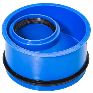 Innen/Muffen-Adapter, DN 100 - Muffe Ø50mm BLAU