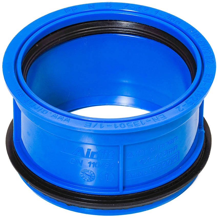 Innen/Muffen-Adapter, DN 100 - Muffe Ø90mm BLAU