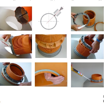 Connex-Anschluss-Sattel 90° aus PVC mit Kugelgelenk 0 – 11°