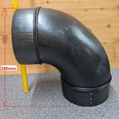 PE Ablauf Bogen Ø 160 / 90° gleichschenklig