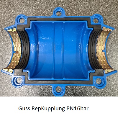 Guss RepKupplung PN16bar "passt über PE Schweiss-Muffe"