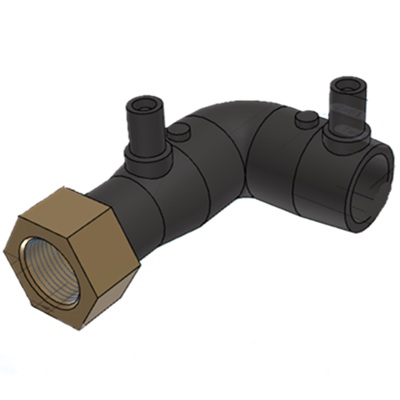 PE, Elektro Schweiss-Bogen, PN16, Ø 50 mm, 90°